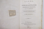 LYCEE OU COURS DE LITTERATURE ANCIENNE ET MODERNE. 16 TOMES EN 19 VOLUMES. LAHARPE J.F