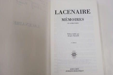 Mémoires et autres textes. Lacenaire Pierre-François