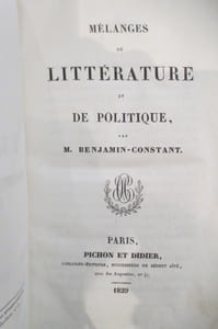 MELANGES de LITTERATURE et de POLITIQUE. Editions Originale.