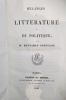 MELANGES de LITTERATURE et de POLITIQUE. Editions Originale.. Benjamin Constant