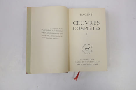 Théâtre Poésies. Tome I des Oeuvres Complètes.. Racine; Raymond Picard [présentation, notes et commentaires]
