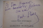 VINGT ANS D'INTIMITE avec EDMOND ROSTAND (avec un envoi de l'auteur).. Paul Faure