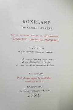 ROXELANE. Tragédie. Première édition rehaussée de quarante-sept bois dessinés et gravés par Bonamici Poggioli. Edition Originale Illustrée.. Claude ...