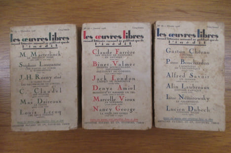 LES OEUVRES LIBRES. Recueil littéraire mensuel ne publiant que l'inédit. N°54 - 55 - 56 - 58 - 59 . Collectif