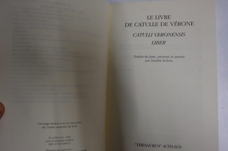 Le Livre de Catulle de Vérone. Catulle