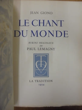 Le chant du monde.. GIONO (Jean)