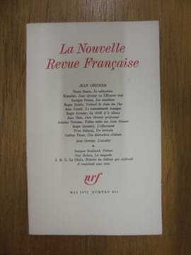 Nouvelle Revue Française - NRF n° 221, mai 1971. GRENIER (Jean). COLLECTIF.
