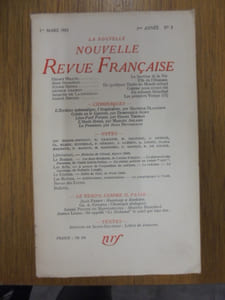 La Nouvelle Revue Française. N° 3.
