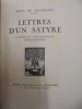 LETTRES D'UN SATYRE. DE GOURMONT REMY