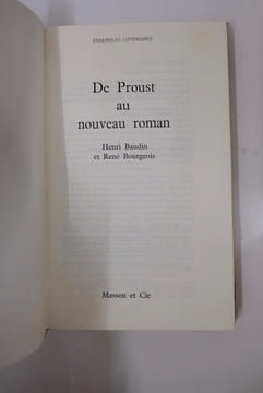 De Proust au nouveau roman. Baudin Henri & Bourgeois René