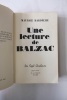 Une lecture de Balzac. Maurice Bardèche
