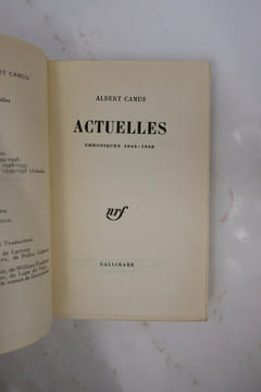 Actuelles - Chroniques 1944-1948. Albert Camus