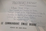 LE COMMANDANT EMILE DUBOC. Héros de Sheï-Poo 1852-1935. L'APPEL DE LA MER. (avec un envoi de l'auteur).. Claude-Paul Couture