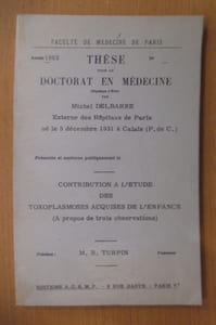 THESE pour le DOCTORAT EN MEDECINE. CONTRIBUTION A L'ETUDE DES TOXOPLASMOSES ACQUISES DE L'ENFANCE (a propos de trois observations)