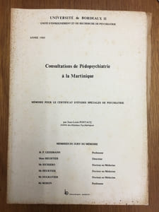 Consultations de pédopsychiatrie à la Martinique - Mémoire