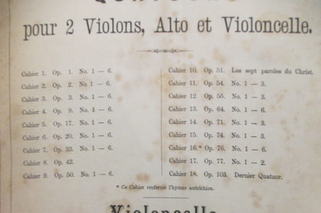 QUATUORS pour 2 violons, Alto et Violoncelle. VIOLONCELLE. . Josef Haydn