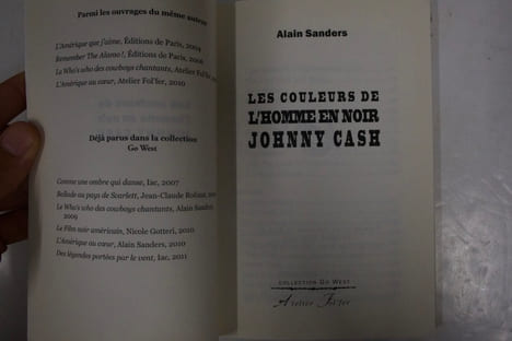 Les couleurs de l'homme en noir: Johnny Cash. Alain Sanders