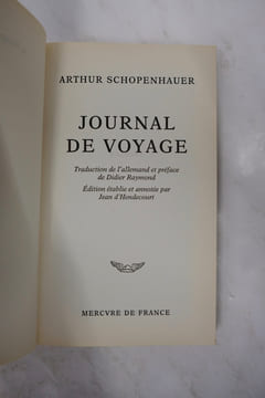 Journal de voyage. Arthur Schopenhauer
