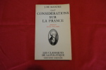 Considérations sur la France. Jospeh de Maistre