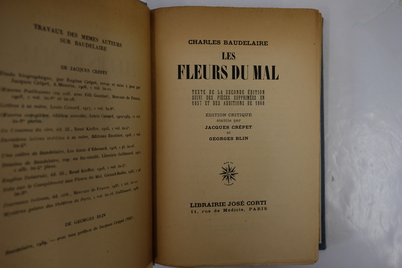 Charles Baudelaire - Jacques Crépet - Georges Blin - Les fleurs du mal.
