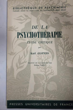 De la psychothérapie. Étude critique. Karl Jaspers