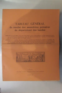 LES CAHIERS DE DOLEANCES de 1789. Les Landes à la fin de l'Ancien régime (notes bibliographiques) 1960 / 46 pages. Extrait du Bulletin de la Société de Borda + DOCUMENTATION PEDAGOGIQUE LANDAISE. Les premières élections censitaires dans les Landes, les assemblées primaires de 1790. Extrait du Bulletin de la Société de Borda 1962 / 4 pages. + TABLEAU GENERAL du résultat des assemblées primaires du département des Landes. 1790 / Non paginé environ 30 pages. Editions Chez René Leclercq.