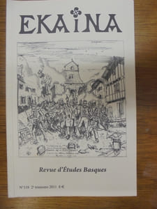 Ekaina. Revue d'Études Basques. N°118. 2° Trimestre 2011.
