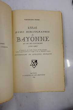 Essai d'une bibliographie de Bayonne et de ses environs (1550-1920 )
. Ferdinand BARBE