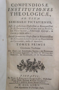 THEOLOGIE DE POTHIER. COMPENDIOS AE INSTITUTIONES THEOLOGICAE as usum SEMINARII PICTAVIENSIS. En 4 tomes.