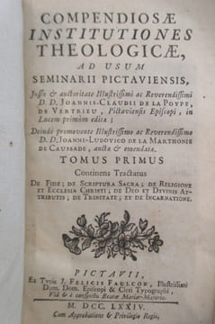THEOLOGIE DE POTHIER. COMPENDIOS AE INSTITUTIONES THEOLOGICAE as usum SEMINARII PICTAVIENSIS. En 4 tomes.. undefined