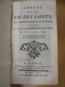 Abregé de la vie des saints avec réflexions & de courtes prières, Suivant Le Nouveau Breviaire de Paris. TOME III. M. Etienne.
