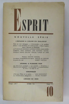 L'espagne a l'heure du dialogue.... Esprit Nouvelle Série N°342