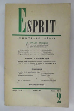 Le Canada Français. Esprit Nouvelle Série N°335