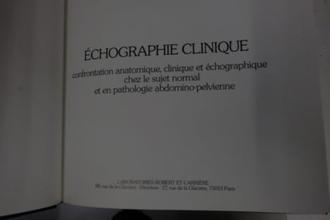Échographie clinique. H. Honoré, M.N. Escure, V. Monsaingeon