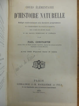 Cours élémentaire d'histoire naturelle. Constantin Paul