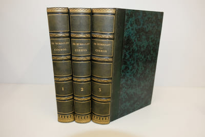 Cosmos essai d'une description physique du monde. Tomes 1 à 3. Traduit par F. Faye (Tomes 1 et 3), puis par Ch. Galusky (T. 2 et seconde partie T.3)