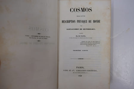 Cosmos essai d'une description physique du monde. Tomes 1 à 3. Traduit par F. Faye (Tomes 1 et 3), puis par Ch. Galusky (T. 2 et seconde partie T.3)