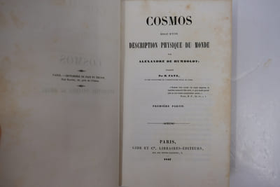 Cosmos essai d'une description physique du monde. Tomes 1 à 3. Traduit par F. Faye (Tomes 1 et 3), puis par Ch. Galusky (T. 2 et seconde partie T.3)