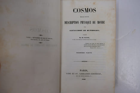 Cosmos essai d'une description physique du monde. Tomes 1 à 3. Traduit par F. Faye (Tomes 1 et 3), puis par Ch. Galusky (T. 2 et seconde partie T.3). ...