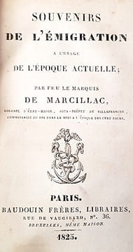 Souvenirs de l'EMIGRATION, à l'usage de l'époque actuelle.. MARCILLAC (Marquis de);