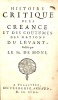 Histoire critique de la créance et des coutumes des Nations du LEVANT, publiée par le Sr de Moni.. SIMON (Richard);