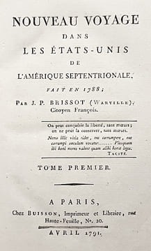 Nouveau Voyage dans les ÉTATS-UNIS de l'Amérique Septentrionale, fait en 1788. . BRISSOT de WARVILLE (J. P.);