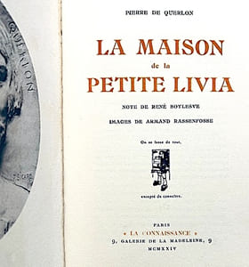 La Maison de la Petite LIVIA. Note de René Boylesve. Images de Armand Rassenfosse.