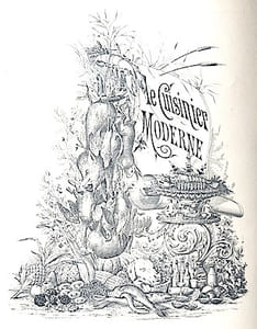 Le CUISINIER Moderne ou les secrets de l'Art Culinaire. Menus - Haute Cuisine - Pâtisserie - Glaces - Office, etc. suivi d'un dictionnaire complet des termes techniques. Comprenant 5.000 titres et 700 observations.