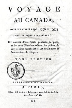 Voyage au CANADA, pendant les années 1795,1796 et 1797. Ouvrage traduit de l'anglais.. WELD (Isaac);