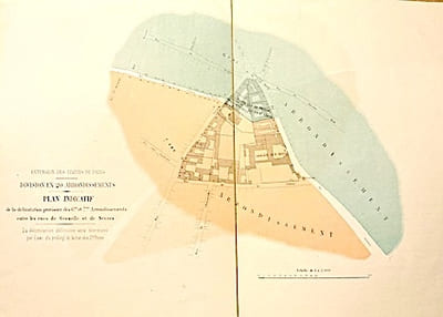 PLAN Géométral de PARIS et de ses agrandissements à l'échelle de 1/10.000).