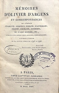 MEMOIRES et Correspondances des Généraux Charette, Stofflet, Puisaye, d'Autichamp, Frotté, Cormatin, Botherel; de l'abbé Bernier, etc., et de plusieurs autres chefs, officiers, agents royalistes; pour servir à l'histoire de la guerre civile de 1793 à 1796. 
