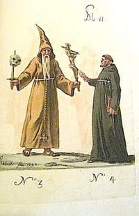 Mascarades Monastiques et Religieuses de toutes les Nations du Globe, représentées par des figures coloriées dans la plus exacte vérité, avec l'abrégé historique, chronologique et critique de chaque ordre, enrichi de notes sur l'origine de toutes ces pieuses folies; par Giacomo Carlo RABELLI.