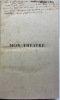 Mon théâtre.. [BOISSEL de MONVILLE baron Thomas-Gaston].