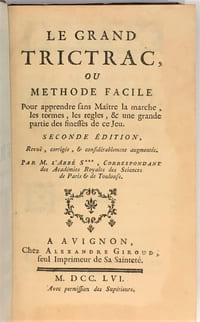 Le Grand Trictrac ou méthode facile pour apprendre sans maître.